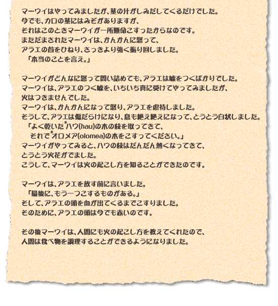 マーウイ、火の起こし方を知る（3）